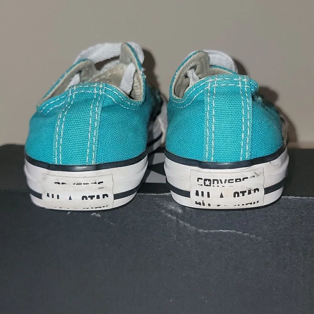 Converse All Star Chuck Taylor CTAS Ox Teal Low Kids Sneakers Size 13